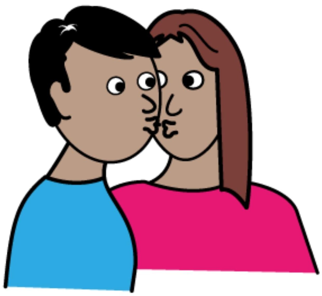 image of a man and a woman kissing
