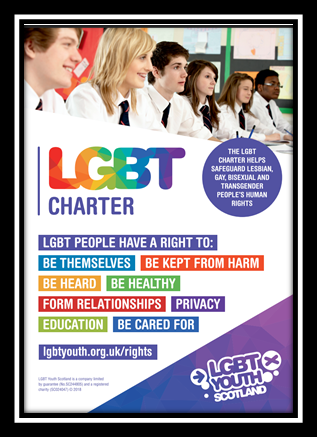 A poster displaying the LGBT+ charter of rights