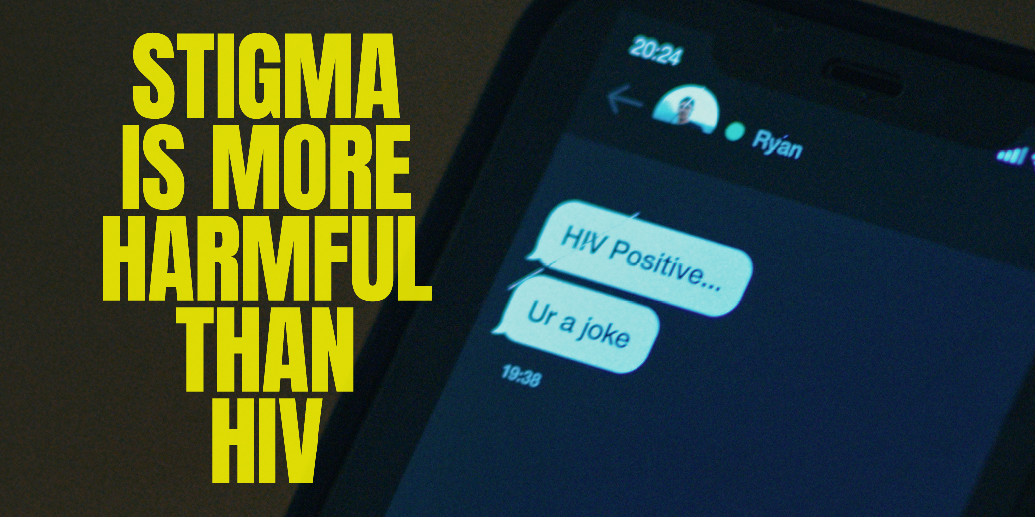 Image with text reading stigma is more harmful than HIV