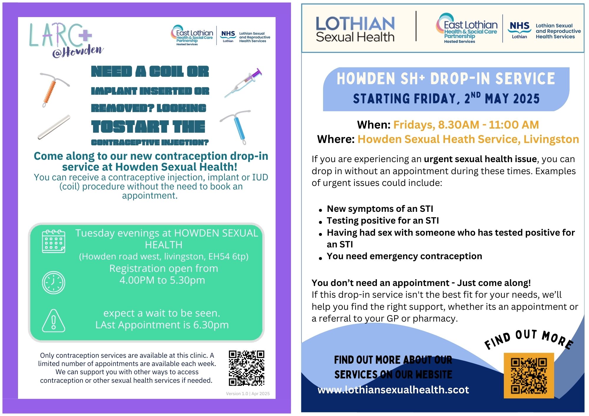 West Lothian services posters
